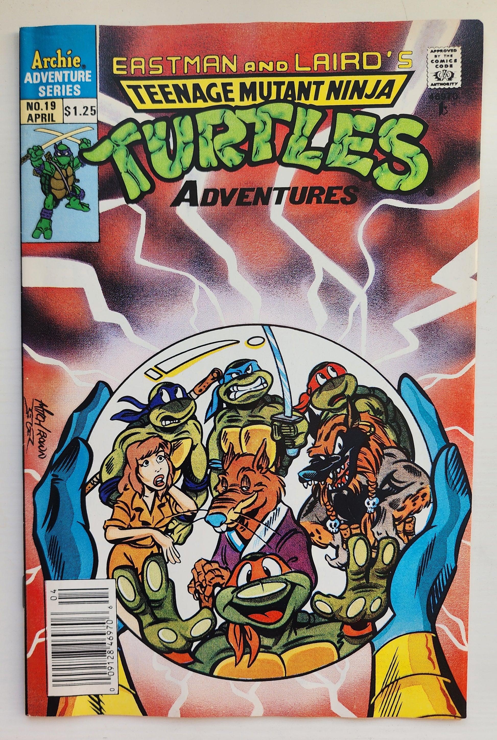 TEENAGE MUTANT NINJA TURTLES TMNT ADVENTURES #19 1991 NEWSSTAND TMNT ARCHIE COMICS