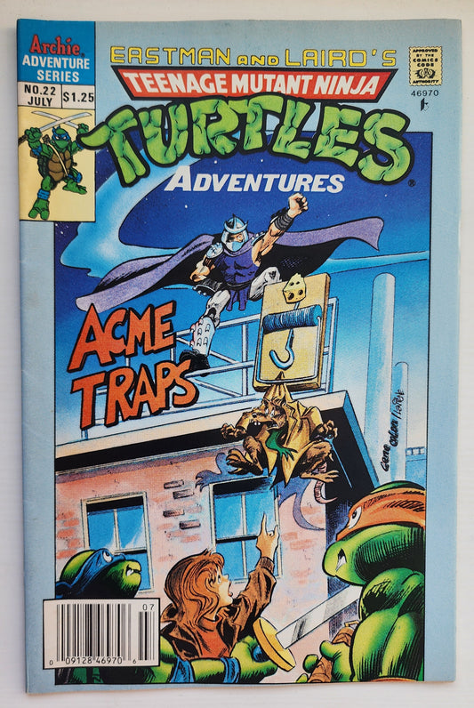 TEENAGE MUTANT NINJA TURTLES TMNT ADVENTURES #22 1991 NEWSSTAND [I02] TMNT ARCHIE COMICS