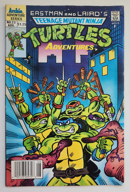 TEENAGE MUTANT NINJA TURTLES TMNT ADVENTURES #23 1991 NEWSSTAND (1ST APP SLASH) TMNT ARCHIE COMICS
