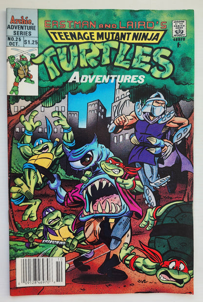 TEENAGE MUTANT NINJA TURTLES TMNT ADVENTURES #25 1991 NEWSSTAND [I01] TMNT ARCHIE COMICS