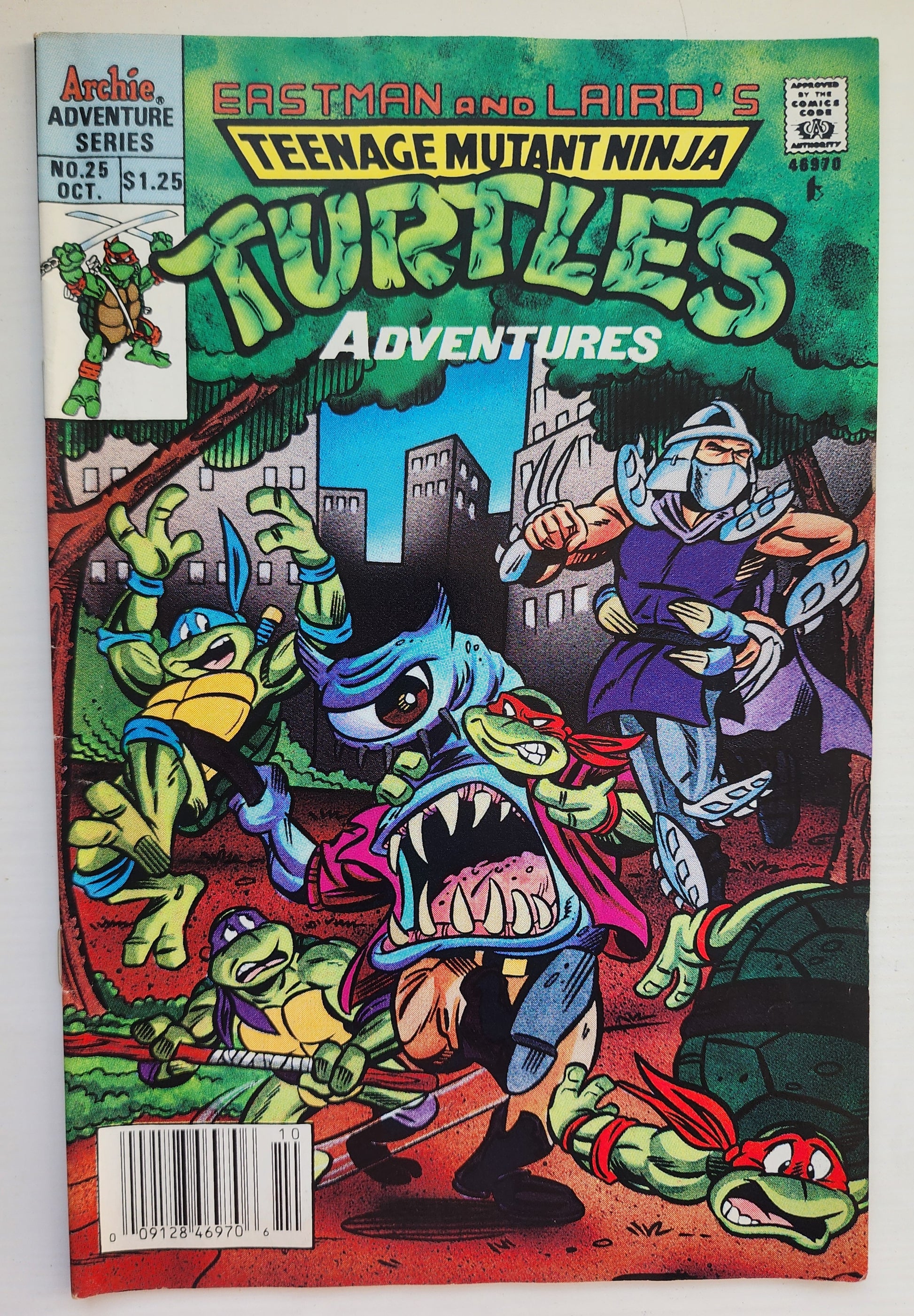 TEENAGE MUTANT NINJA TURTLES TMNT ADVENTURES #25 1991 NEWSSTAND [I02] TMNT ARCHIE COMICS