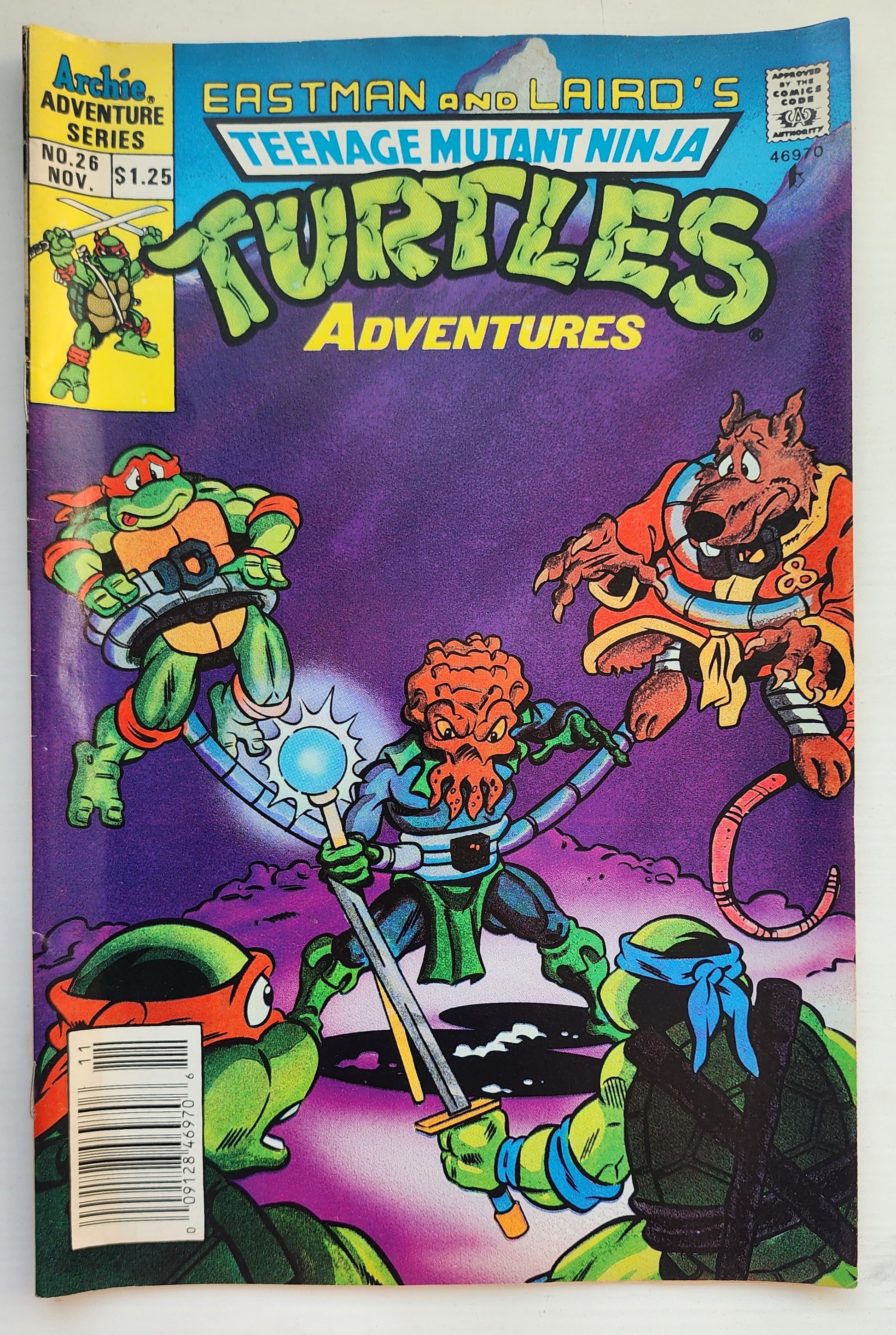 TEENAGE MUTANT NINJA TURTLES TMNT ADVENTURES #26 1991 NEWSSTAND TMNT ARCHIE COMICS