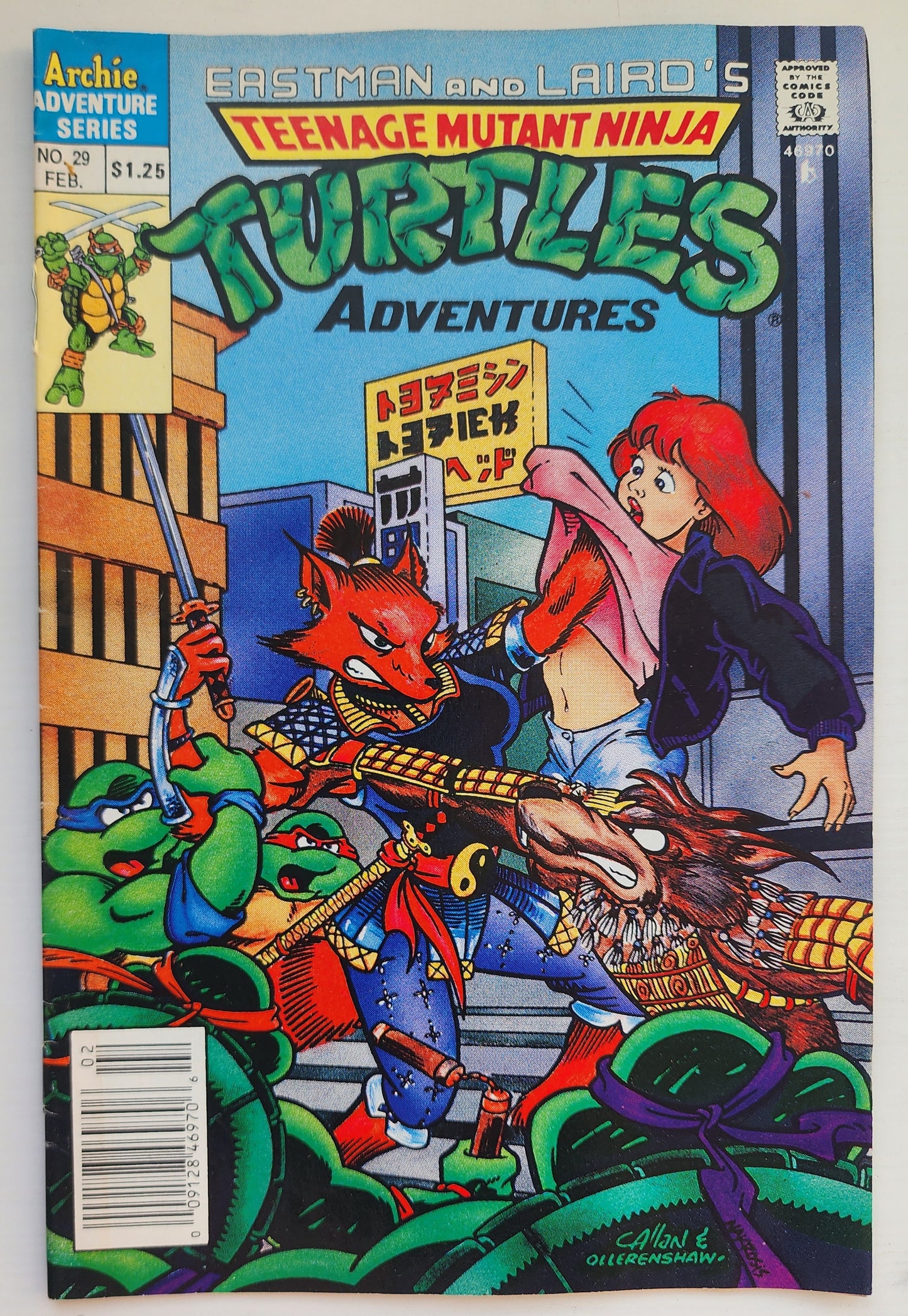 TEENAGE MUTANT NINJA TURTLES TMNT ADVENTURES #29 1992 NEWSSTAND TMNT ARCHIE COMICS