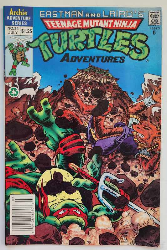 TEENAGE MUTANT NINJA TURTLES TMNT ADVENTURES #34 1992 NEWSSTAND TMNT ARCHIE COMICS