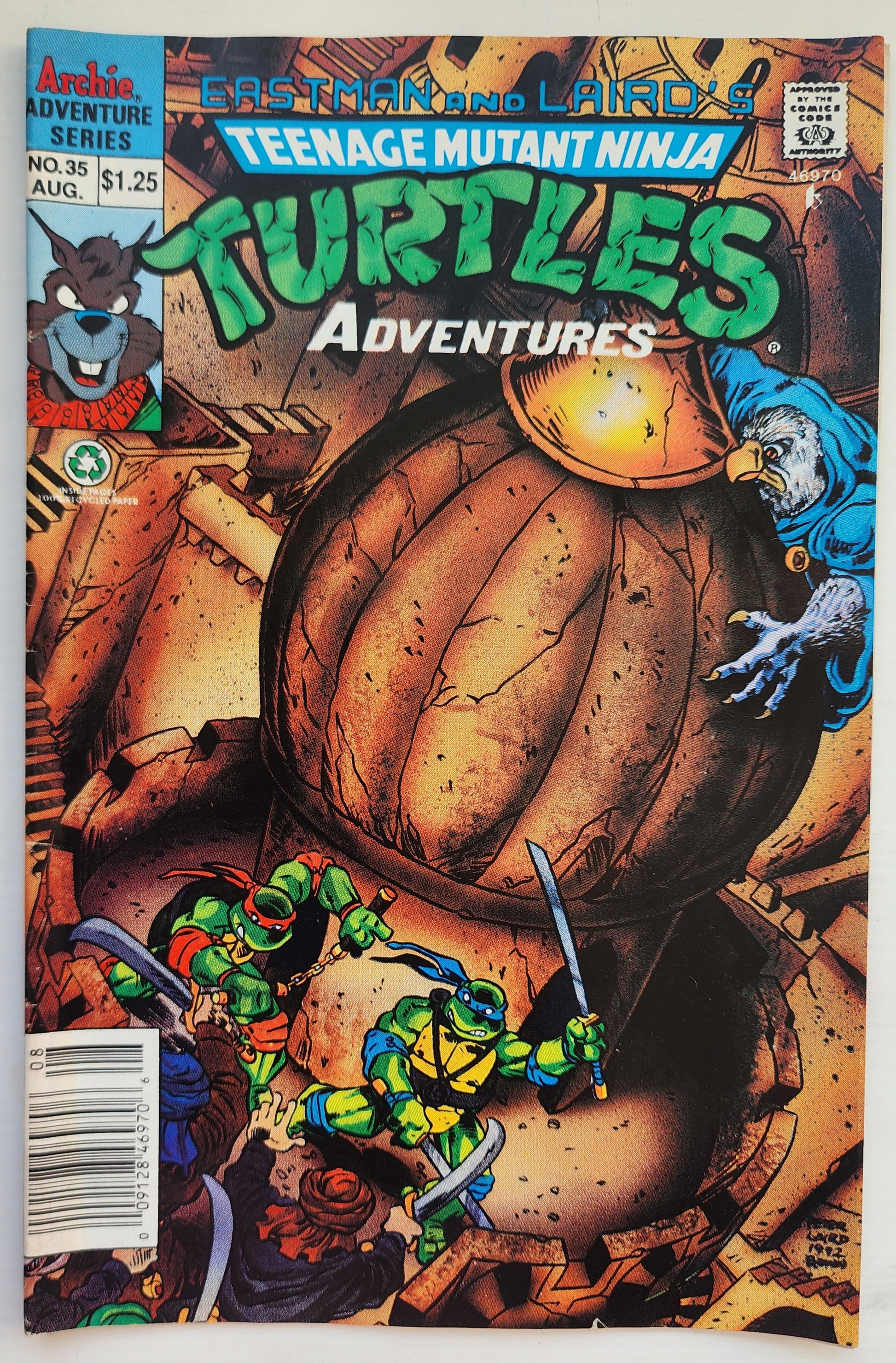 TEENAGE MUTANT NINJA TURTLES TMNT ADVENTURES #35 1992 NEWSSTAND TMNT ARCHIE COMICS
