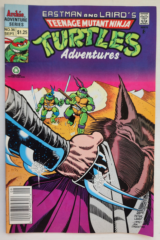 TEENAGE MUTANT NINJA TURTLES TMNT ADVENTURES #36 1992 NEWSSTAND TMNT ARCHIE COMICS