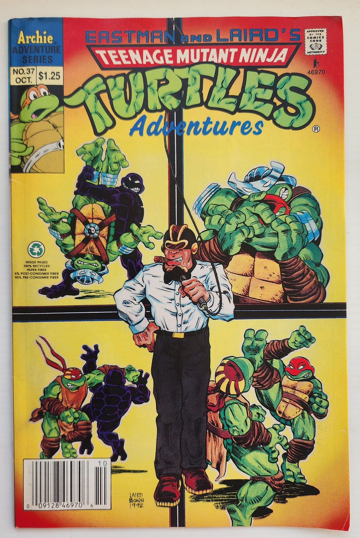 TEENAGE MUTANT NINJA TURTLES TMNT ADVENTURES #37 1992 NEWSSTAND TMNT ARCHIE COMICS