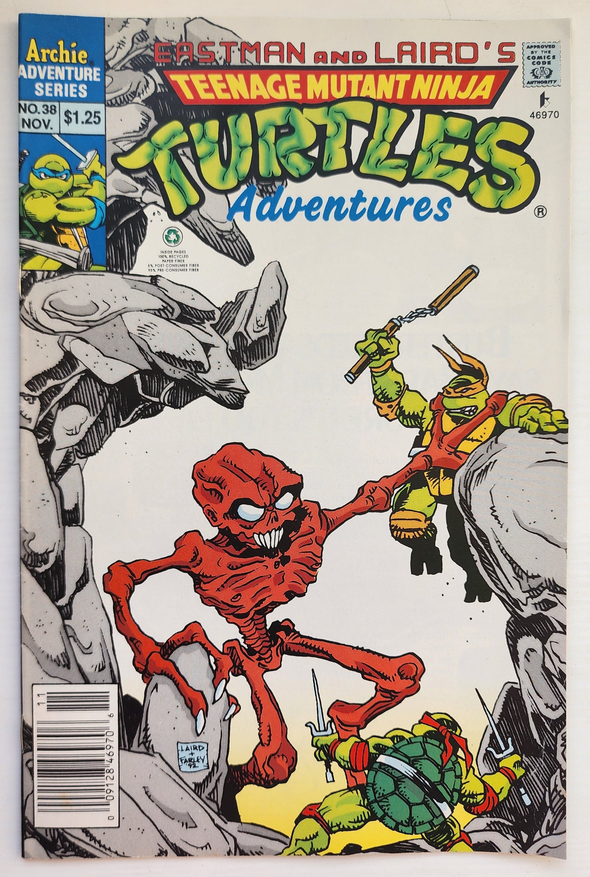 TEENAGE MUTANT NINJA TURTLES TMNT ADVENTURES #38 1992 NEWSSTAND TMNT ARCHIE COMICS