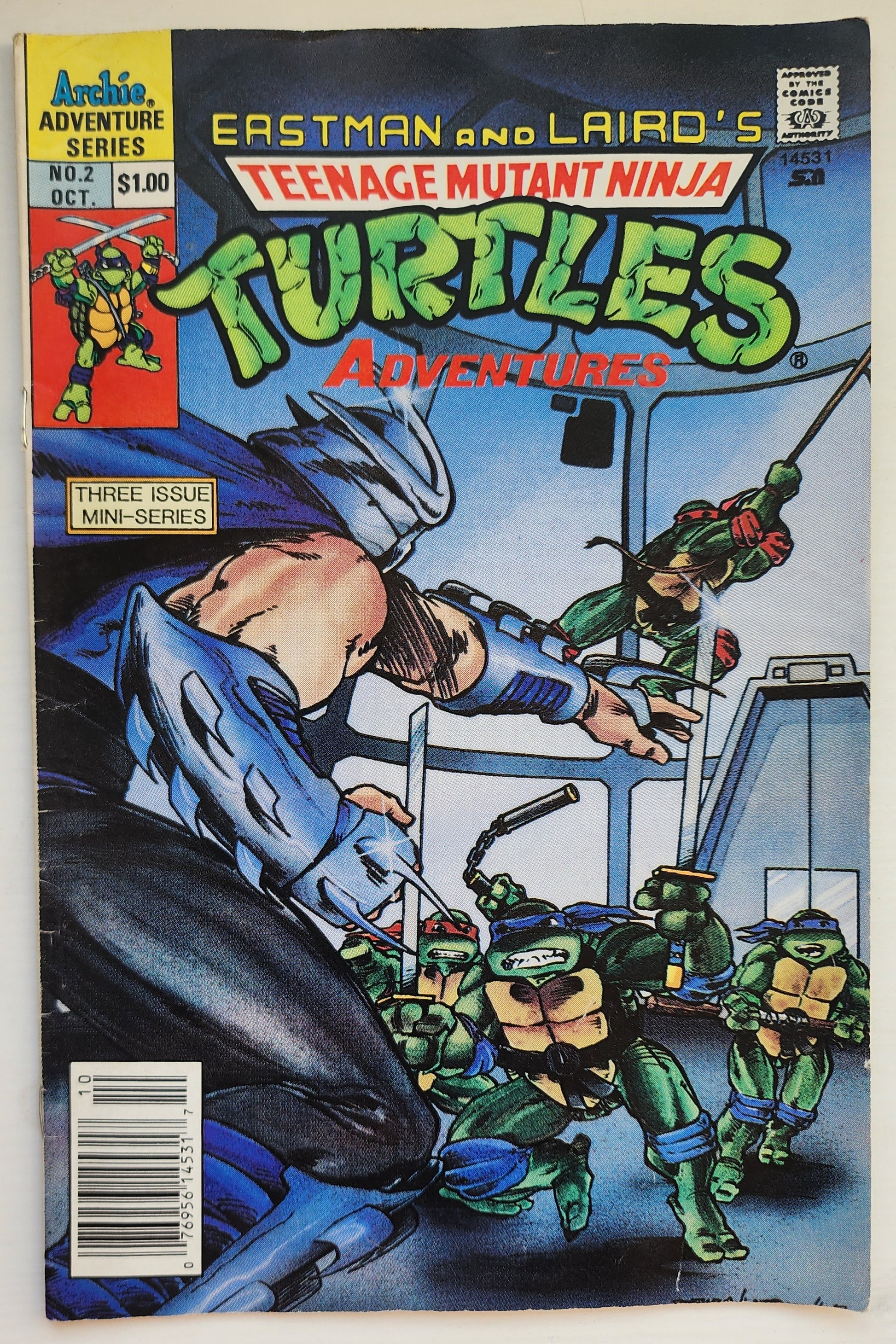 TEENAGE MUTANT NINJA TURTLES TMNT ADVENTURES #2 1988 NEWSSTAND TMNT ARCHIE COMICS