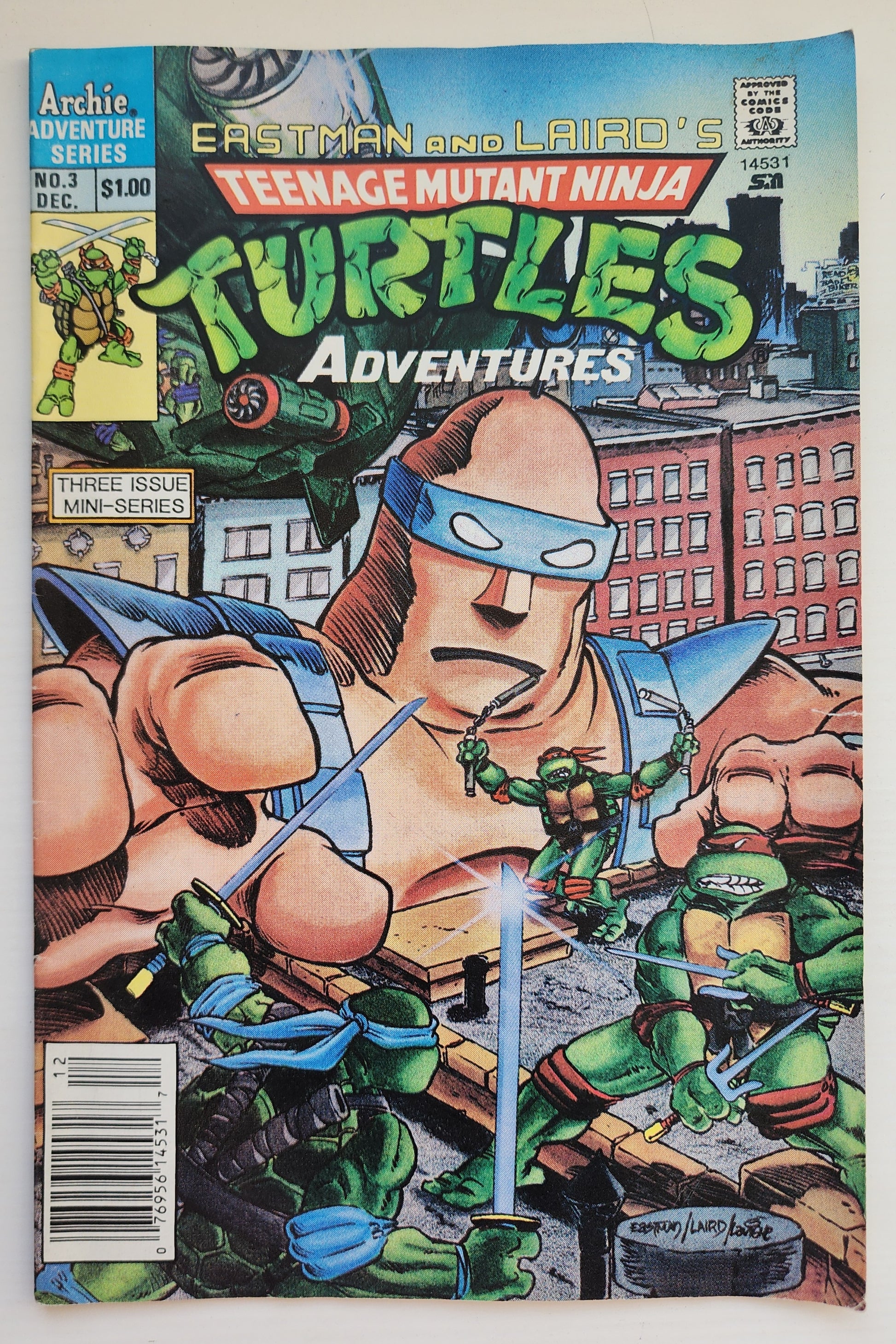 TEENAGE MUTANT NINJA TURTLES TMNT ADVENTURES #3 1988 NEWSSTAND TMNT ARCHIE COMICS