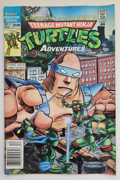 TEENAGE MUTANT NINJA TURTLES TMNT ADVENTURES #3 1988 NEWSSTAND TMNT ARCHIE COMICS
