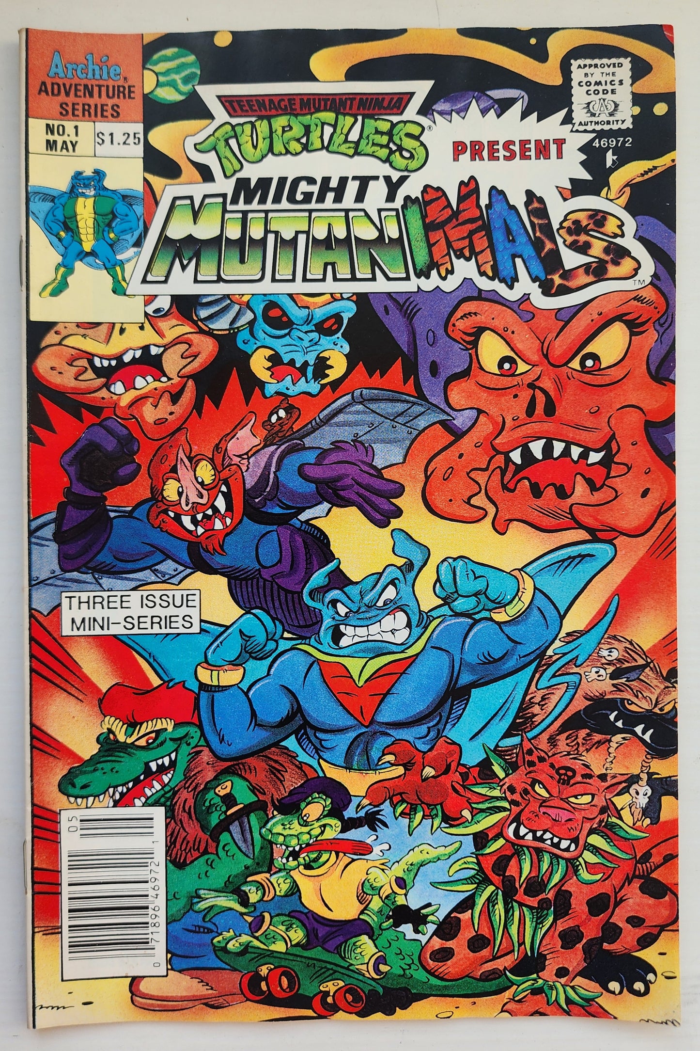 TEENAGE MUTANT NINJA TURTLES TMNT MIGHTY MUTANIMALS #2 1991 NEWSSTAND TMNT ARCHIE COMICS