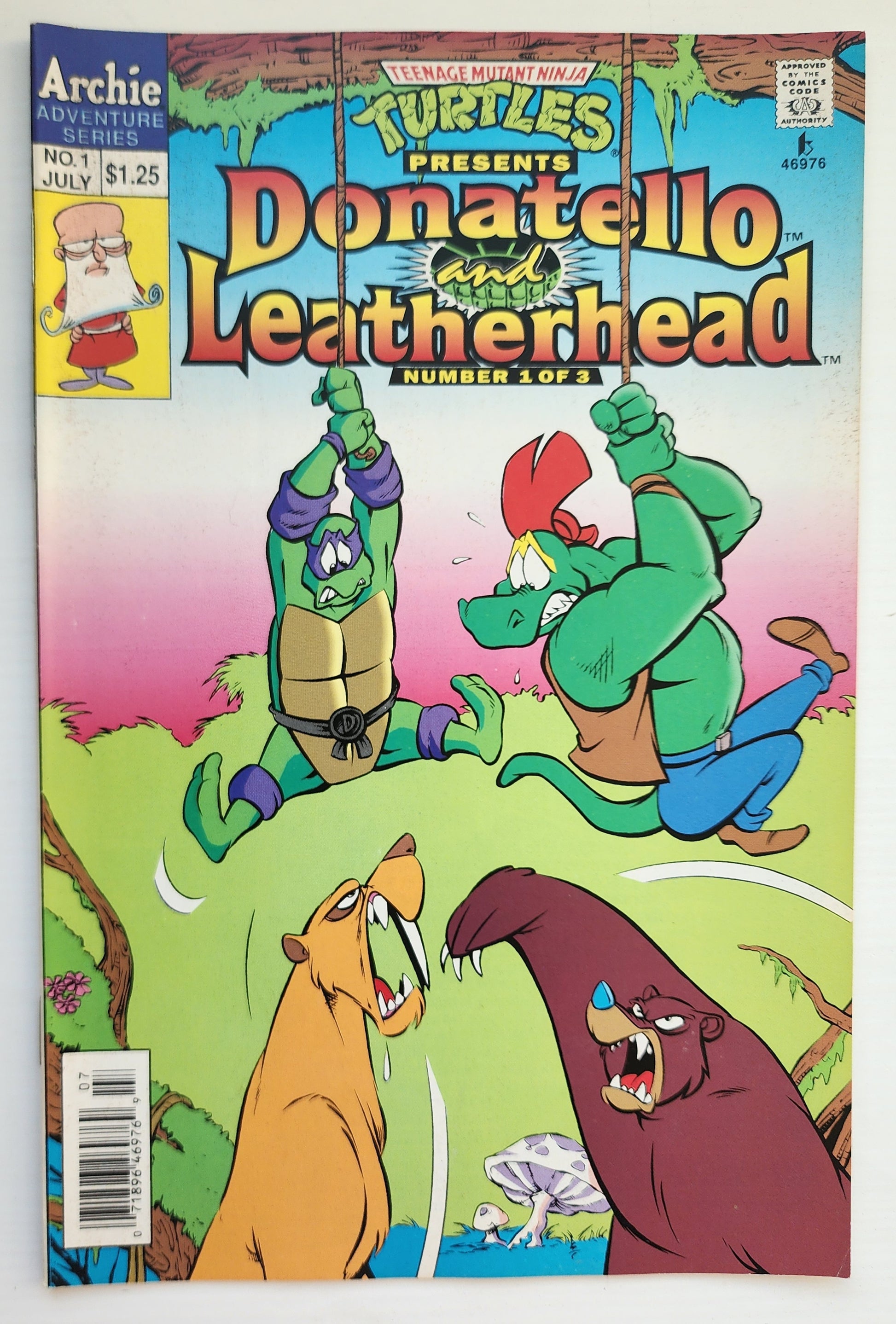 DONATELLO & LEATHERHEAD #1 1993 NEWSSTAND TMNT ARCHIE COMICS