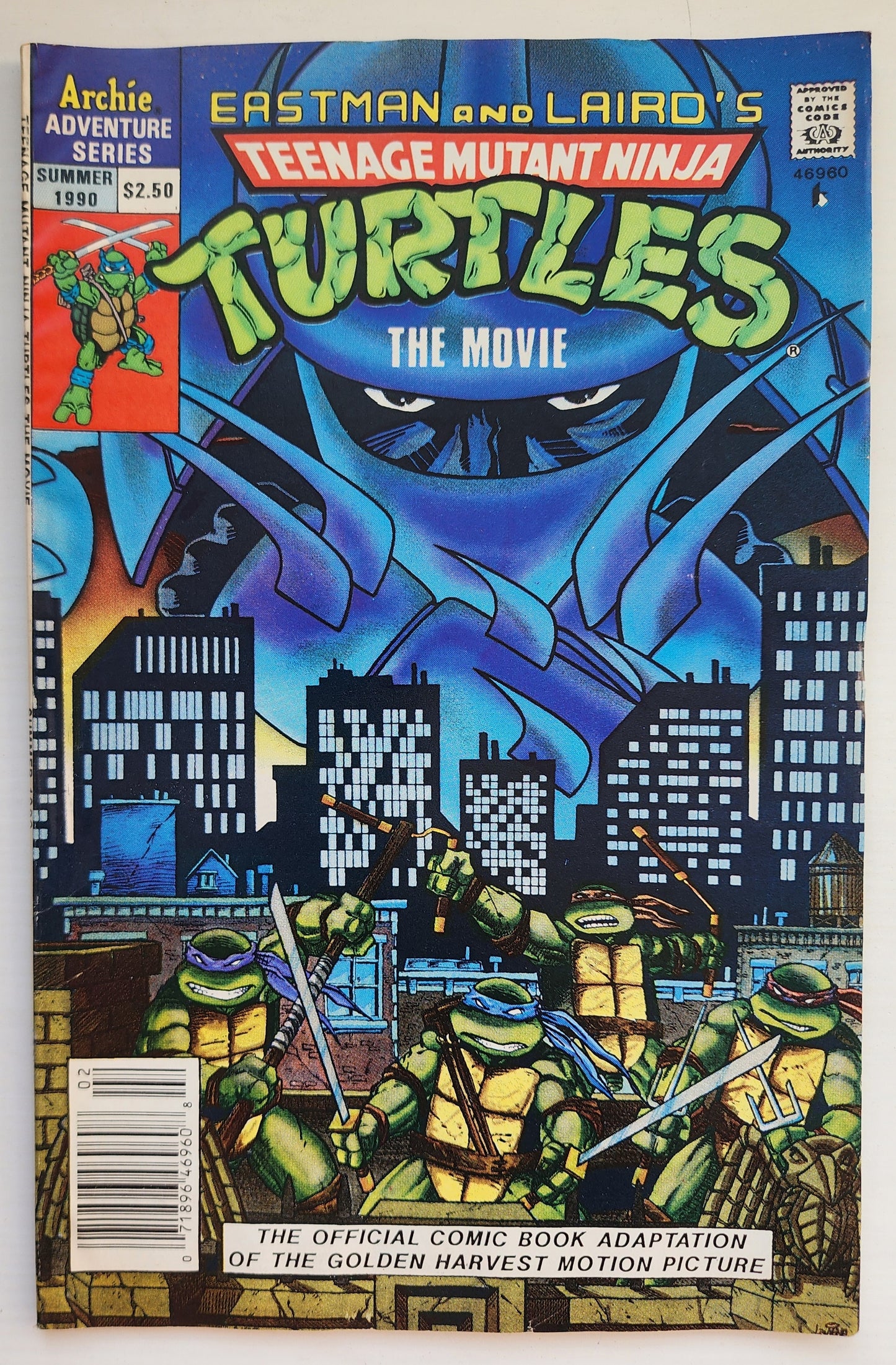 TEENAGE MUTANT NINJA TURTLES TMNT MOVIE SUMMER 1990 NEWSSTAND TMNT ARCHIE COMICS