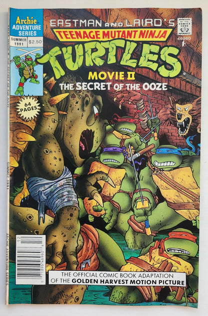 TEENAGE MUTANT NINJA TURTLES TMNT MOVIE II SECRET OF OOZE 1991 NEWSSTAND TMNT ARCHIE COMICS