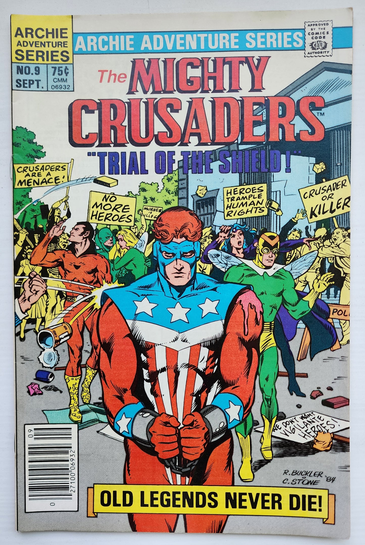 MIGHTY CRUSADERS #9 1984 NEWSSTAND Archie ARCHIE COMICS