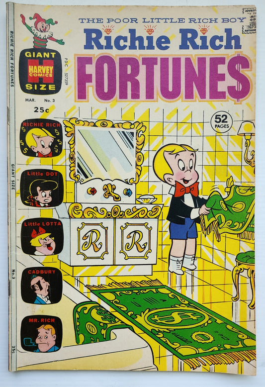 RICHIE RICH FORTUNES #3 1972 Richie Rich HARVEY COMICS