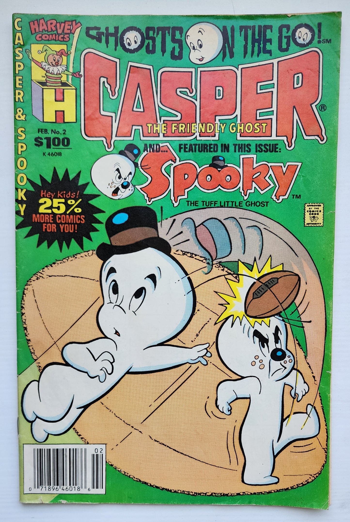 CASPER THE FRIENDLY GHOST & SPOOKY #2 1988 NEWSSTAND [IO1] Casper HARVEY COMICS
