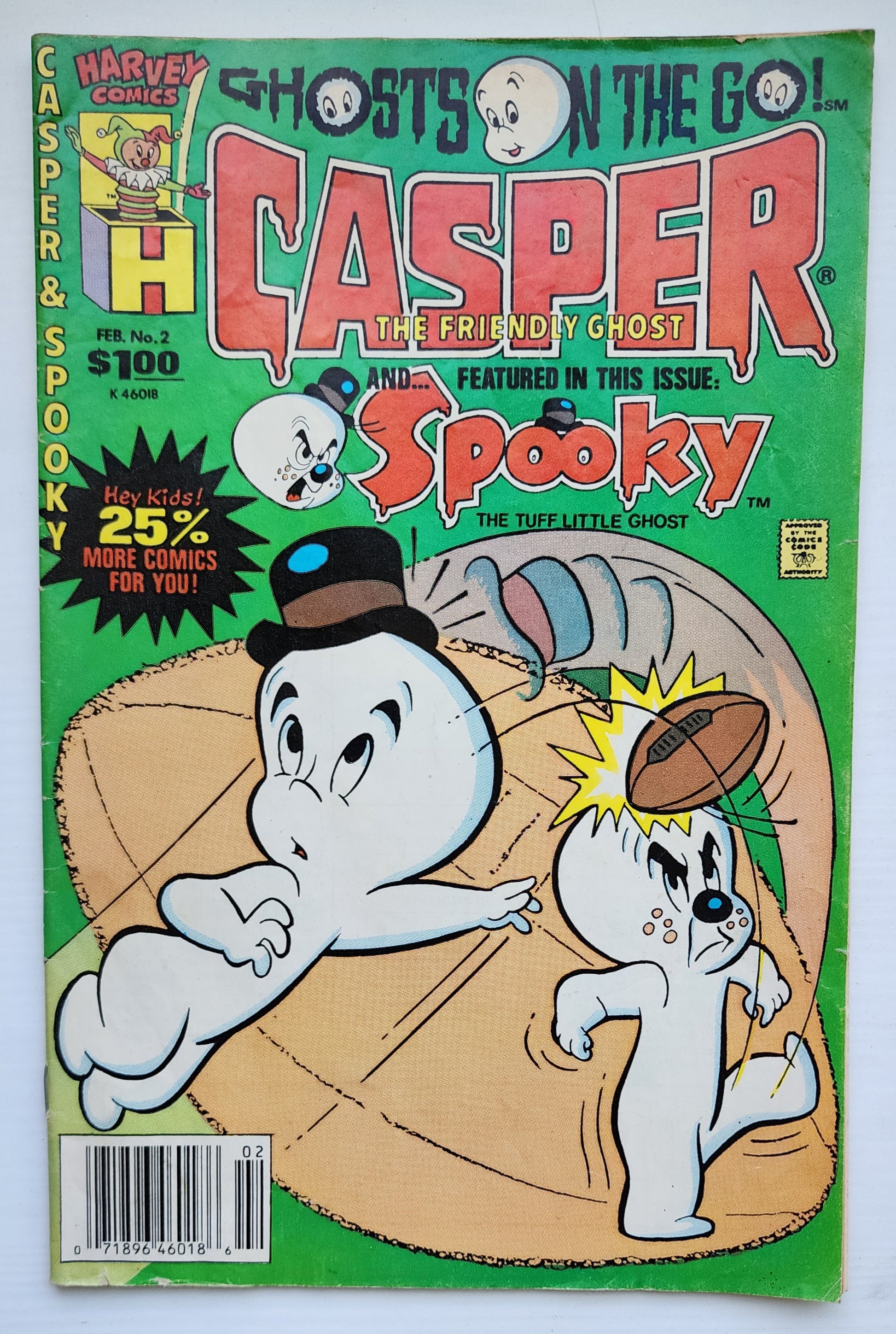 CASPER THE FRIENDLY GHOST & SPOOKY #2 1988 NEWSSTAND [IO1] Casper HARVEY COMICS