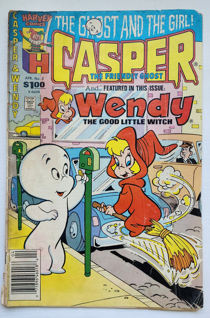 CASPER THE FRIENDLY GHOST & WENDY THE GOOD WITCH #3 1988 NEWSSTAND Casper HARVEY COMICS