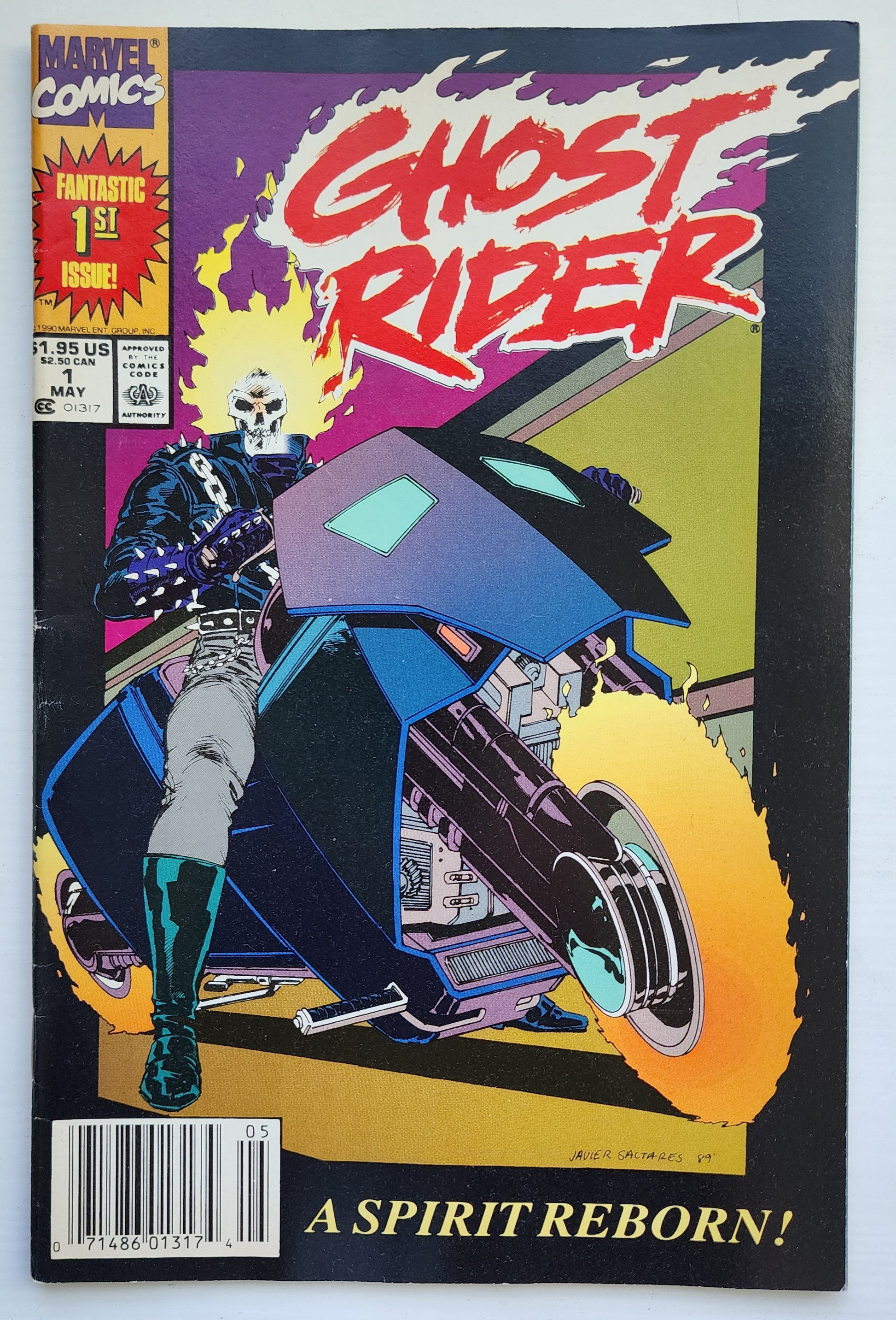 GHOST RIDER #1 1990 NEWSSTAND (1ST APP DANNY KETCH) Ghost Rider CRUSADE COMICS