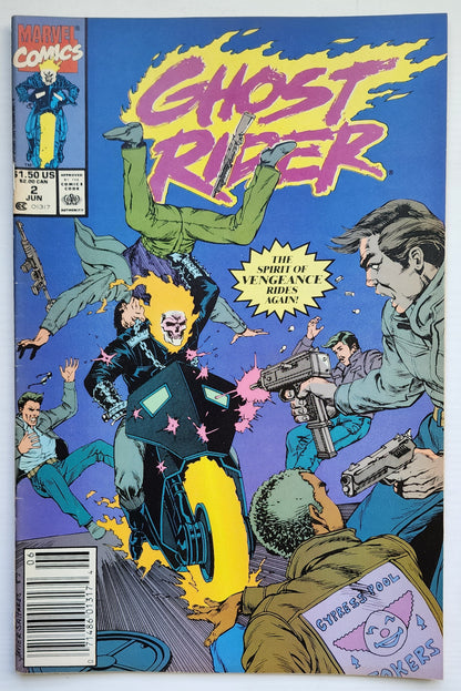 GHOST RIDER #2 1990 NEWSSTAND (1ST APP BLACKOUT) Ghost Rider CRUSADE COMICS