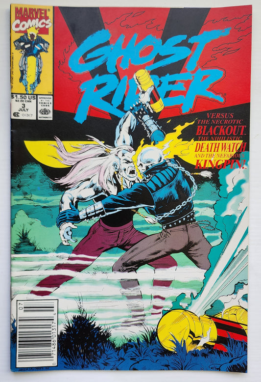 GHOST RIDER #3 1990 NEWSSTAND Ghost Rider CRUSADE COMICS
