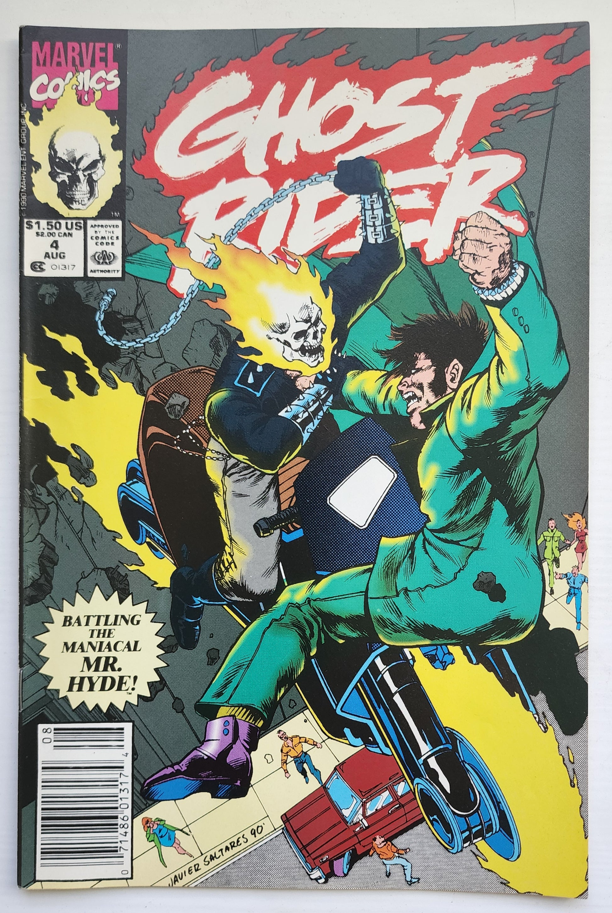 GHOST RIDER #4 1990 NEWSSTAND Ghost Rider CRUSADE COMICS
