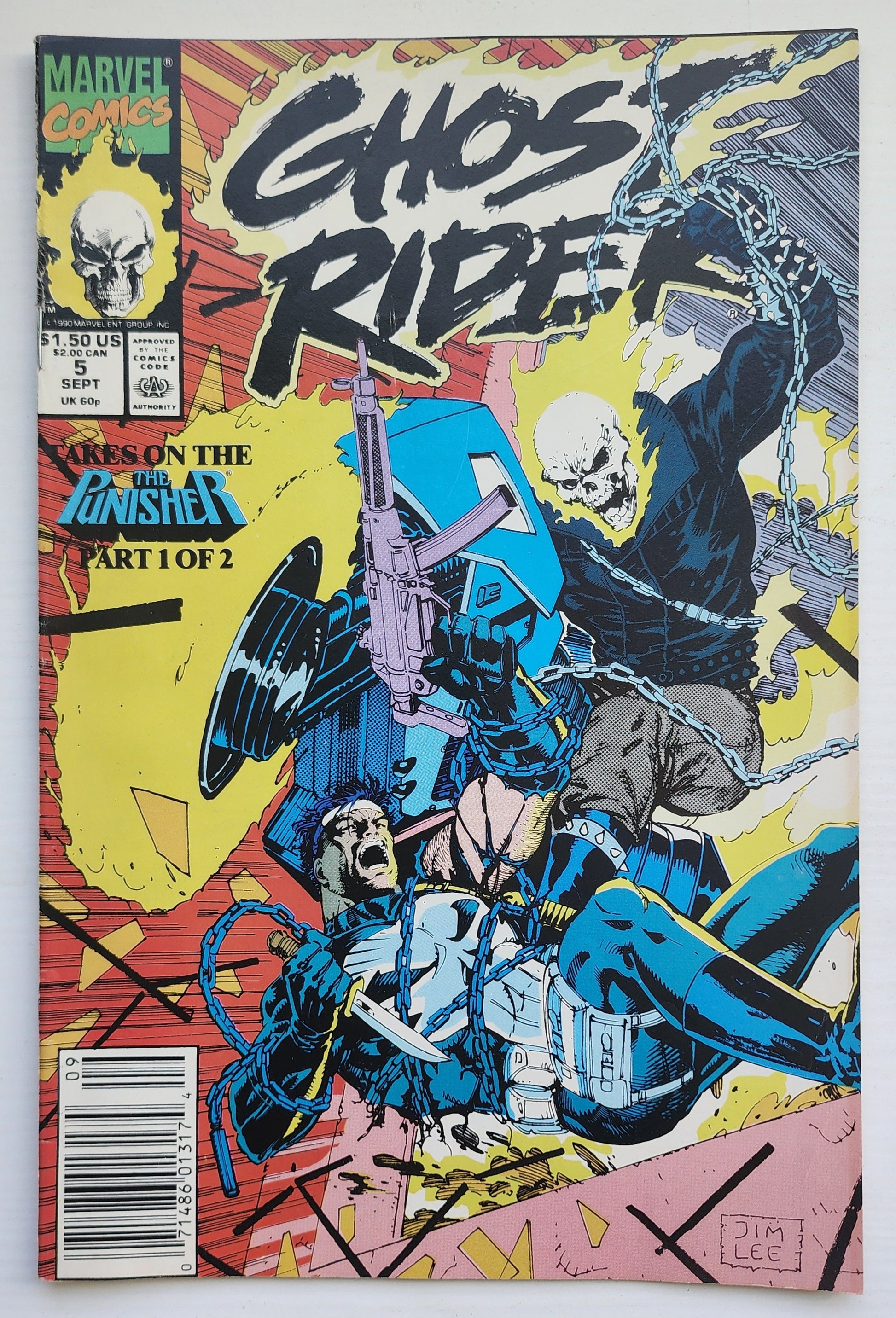 GHOST RIDER #5 1990 NEWSSTAND Ghost Rider CRUSADE COMICS
