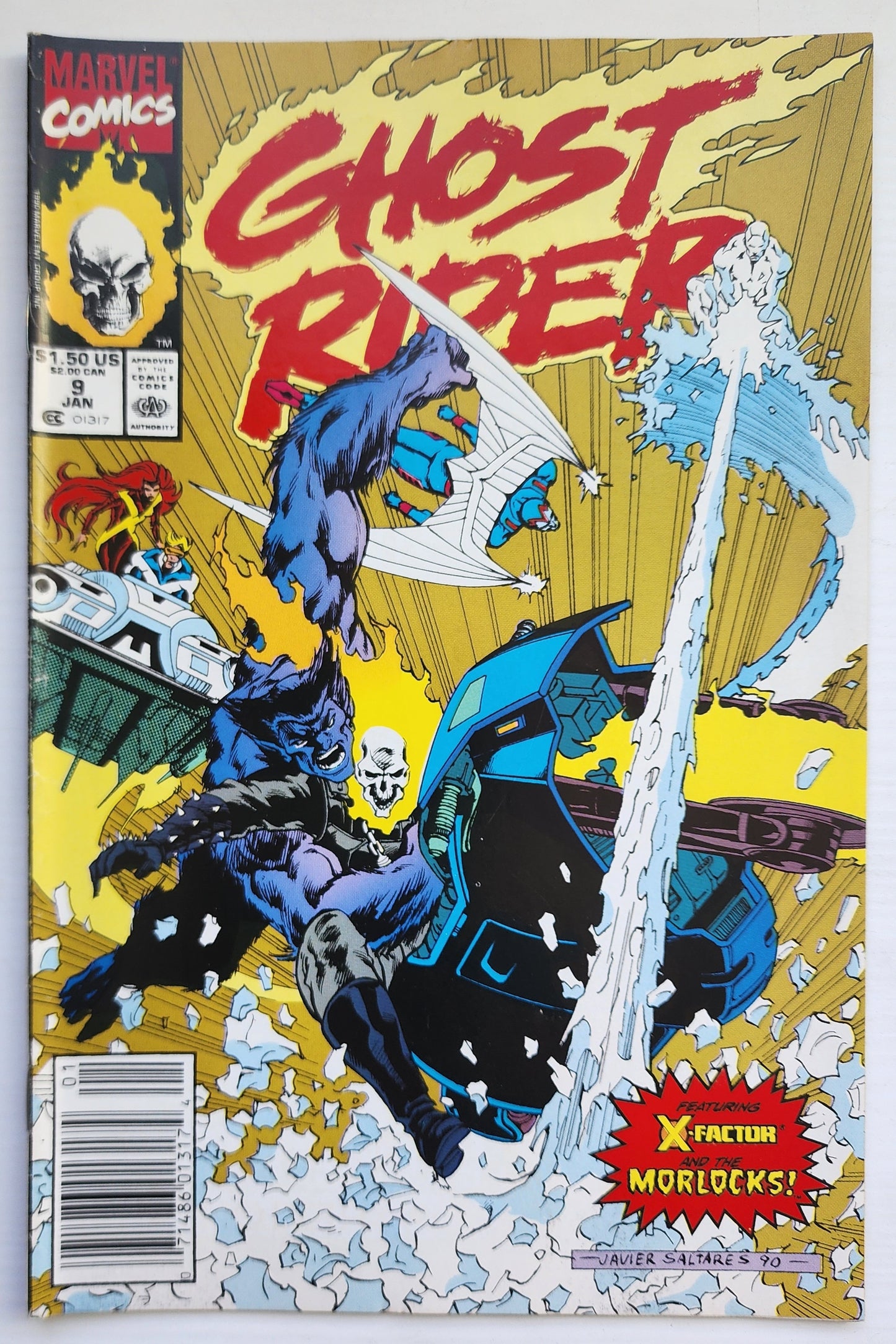 GHOST RIDER #9 1991 NEWSSTAND Ghost Rider CRUSADE COMICS