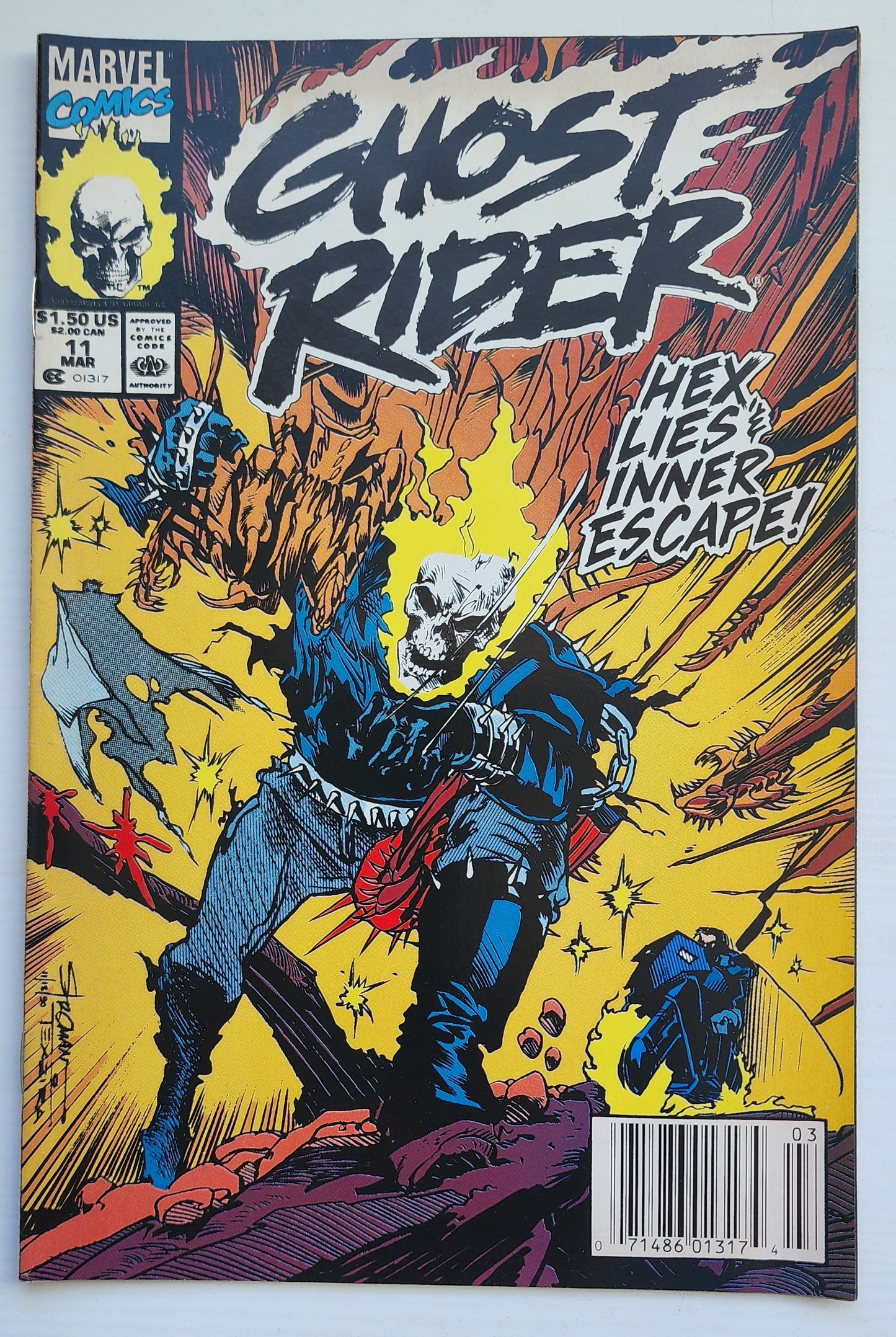 GHOST RIDER #11 1991 NEWSSTAND Ghost Rider CRUSADE COMICS