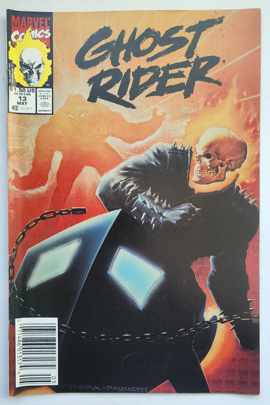 GHOST RIDER #13 1991 NEWSSTAND (1ST APP SNOWBLIND) Ghost Rider CRUSADE COMICS