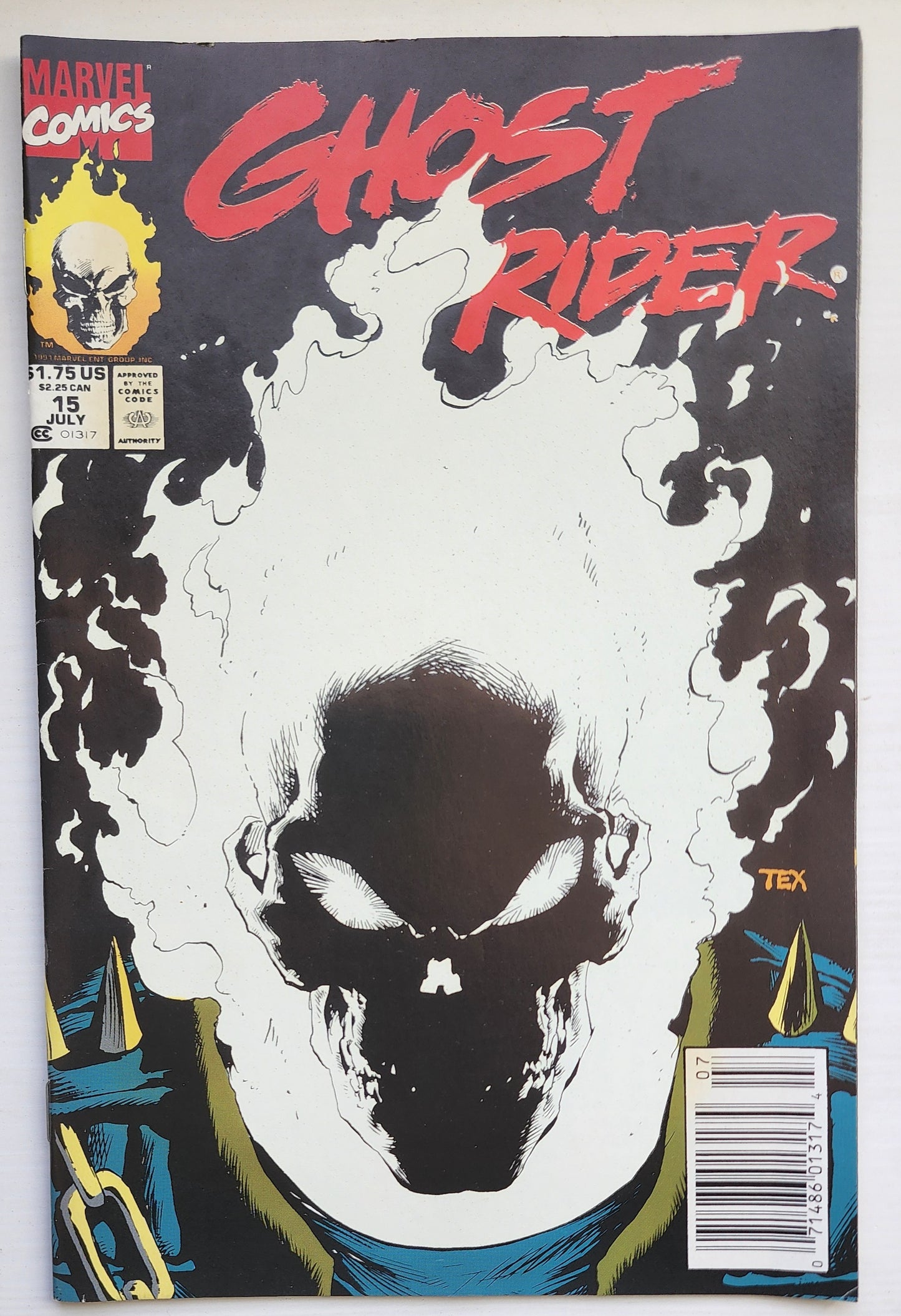 GHOST RIDER #15 1991 NEWSSTAND Ghost Rider CRUSADE COMICS