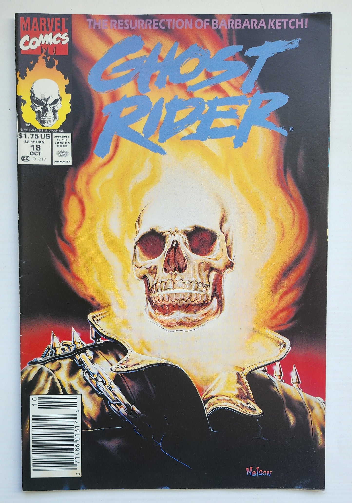 GHOST RIDER #18 1991 NEWSSTAND Ghost Rider CRUSADE COMICS