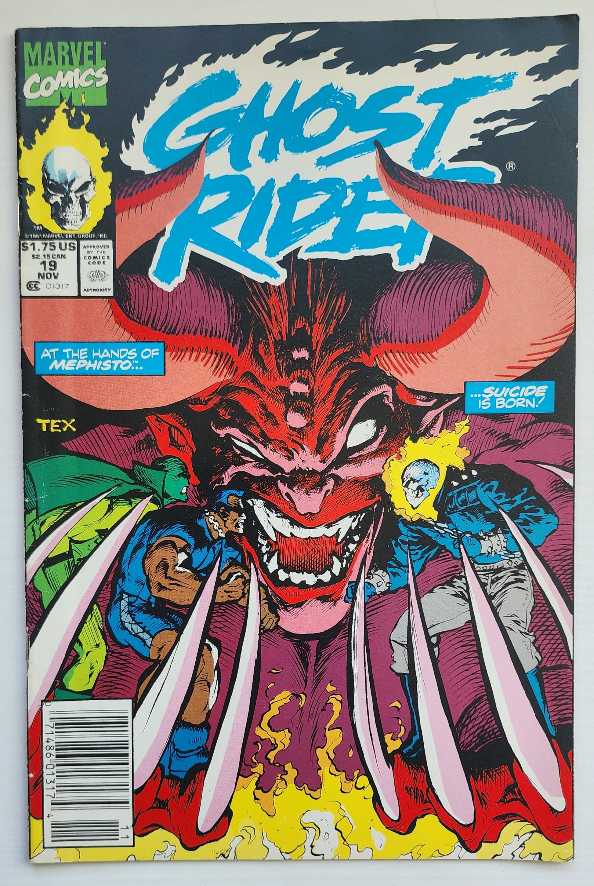 GHOST RIDER #19 1991 NEWSSTAND Ghost Rider CRUSADE COMICS