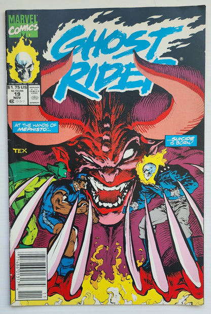 GHOST RIDER #19 1991 NEWSSTAND Ghost Rider CRUSADE COMICS