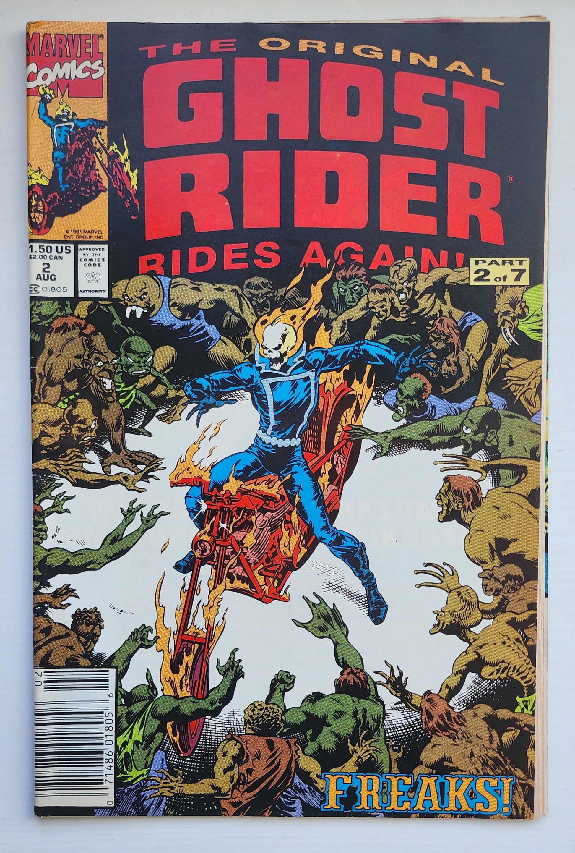 ORIGINAL GHOST RIDER RIDES AGAIN #2 1991 NEWSSTAND Ghost Rider CRUSADE COMICS