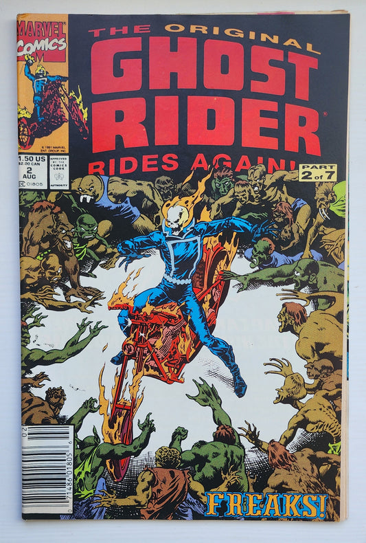 ORIGINAL GHOST RIDER RIDES AGAIN #2 1991 NEWSSTAND Ghost Rider CRUSADE COMICS