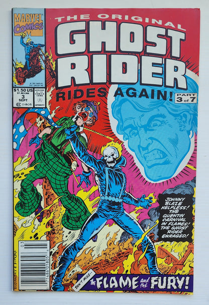 ORIGINAL GHOST RIDER RIDES AGAIN #3 1991 NEWSSTAND Ghost Rider CRUSADE COMICS