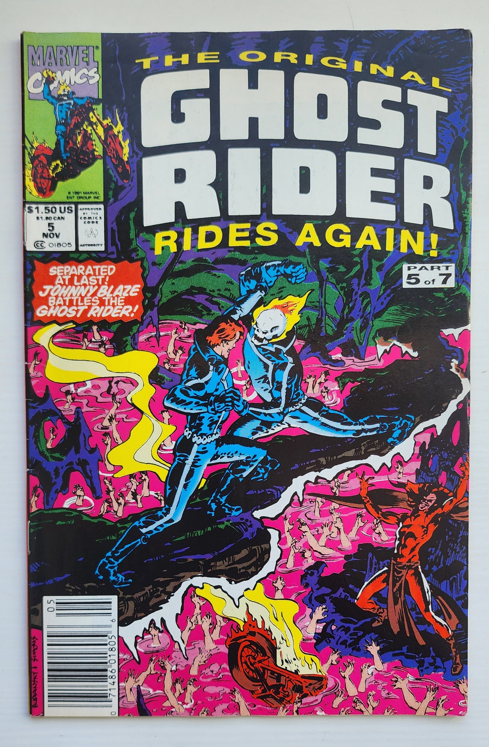 ORIGINAL GHOST RIDER RIDES AGAIN #5 1991 NEWSSTAND Ghost Rider CRUSADE COMICS