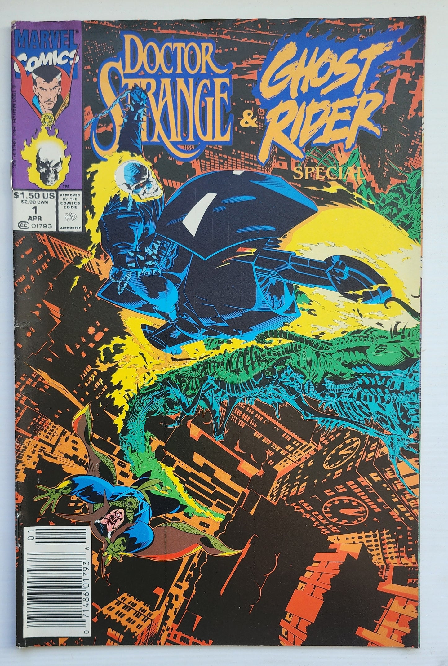 DOCTOR STRANGE GHOST RIDER SPECIAL #1 1991 NEWSSTAND Ghost Rider CRUSADE COMICS