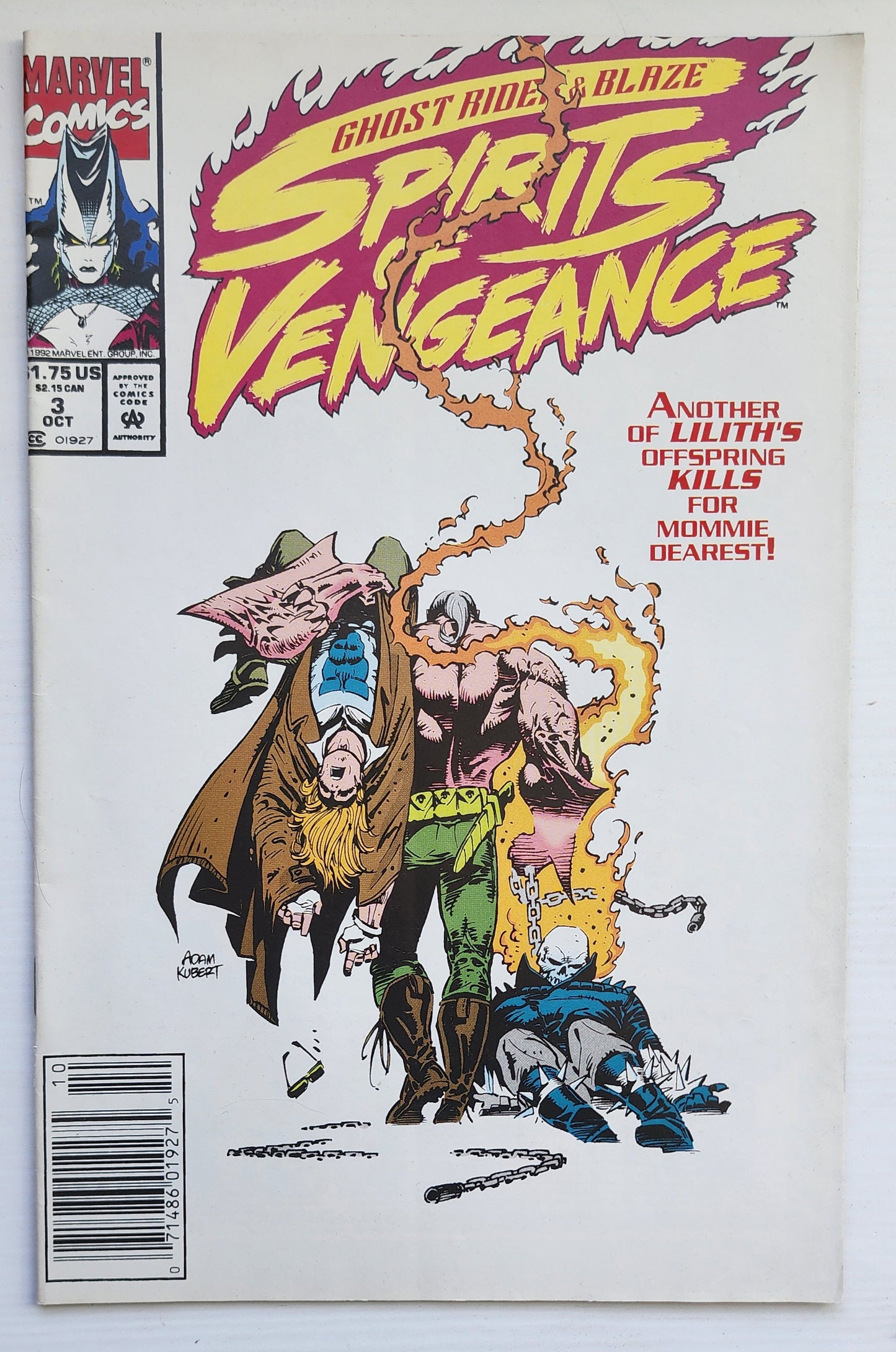 GHOST RIDER BLAZE SPIRITS OF VENGEANCE #3 1992 NEWSSTAND Ghost Rider MARVEL COMICS