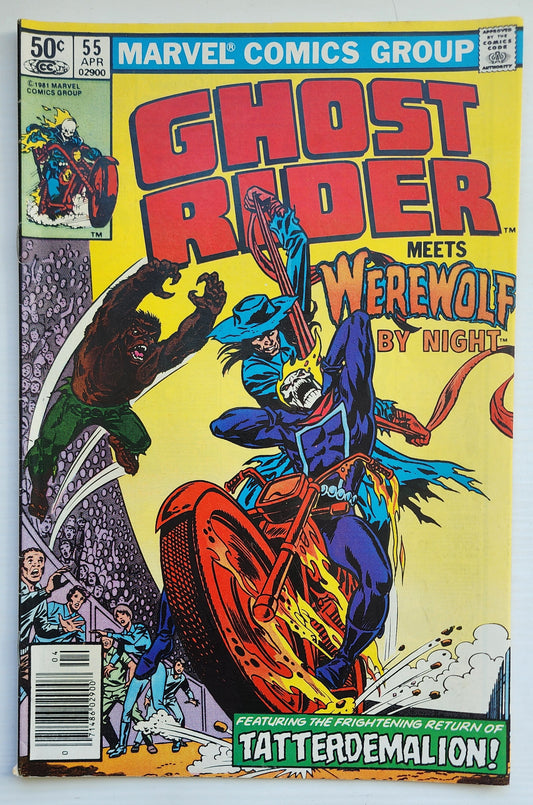 GHOST RIDER #55 1981 NEWSSTAND (WEREWOLF BY NIGHT APP) Ghost Rider CRUSADE COMICS