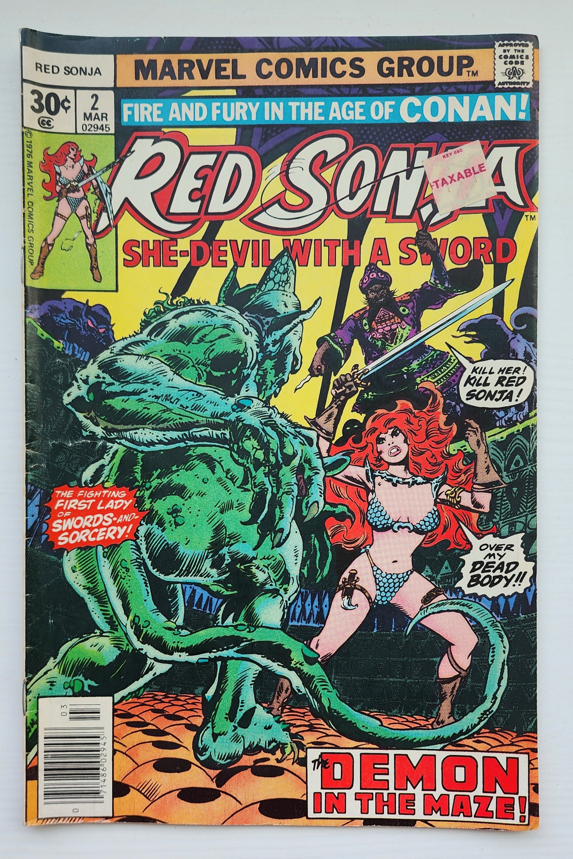 RED SONJA #2 1977 NEWSSTAND Red Sonja MARVEL COMICS