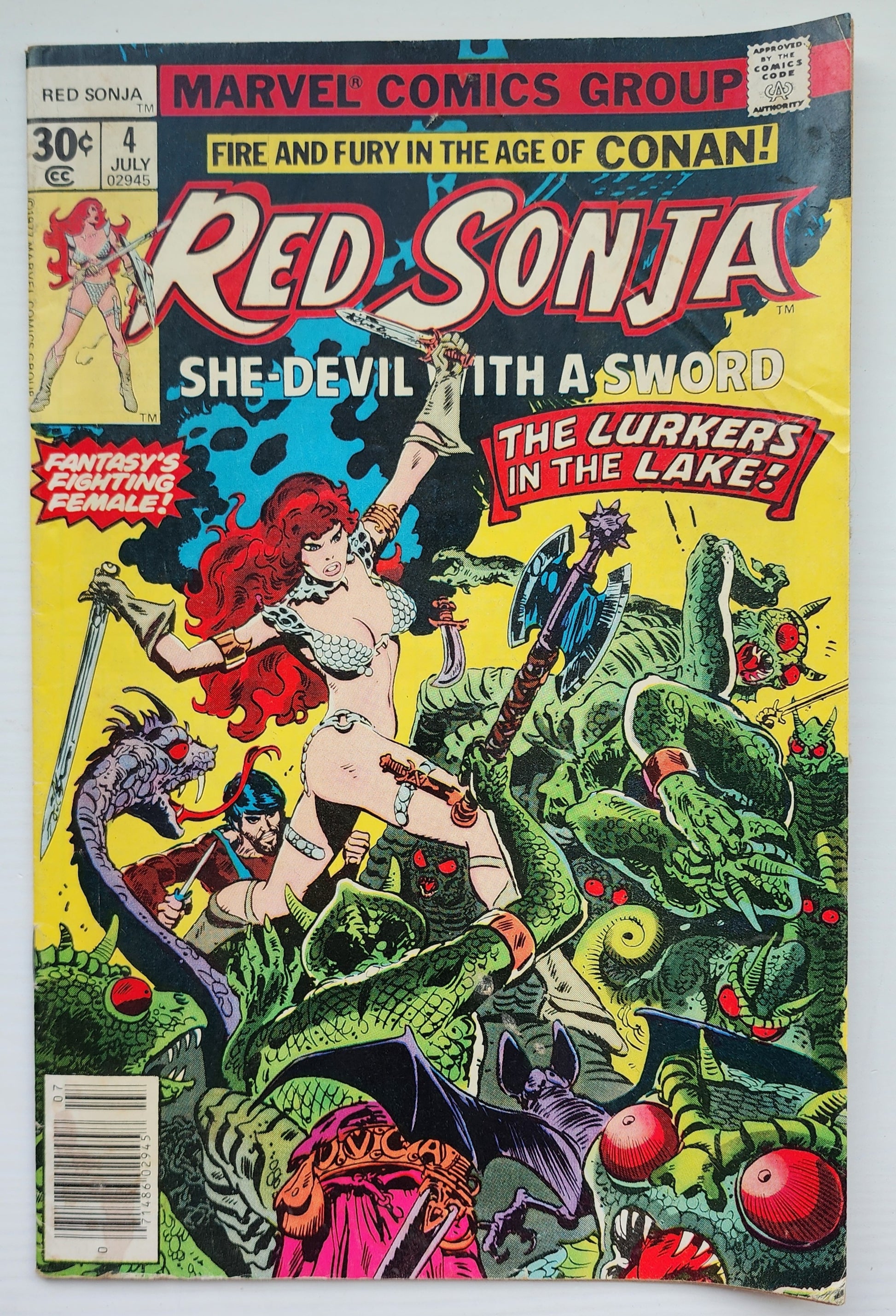 RED SONJA #4 1977 NEWSSTAND [I02] Red Sonja MARVEL COMICS