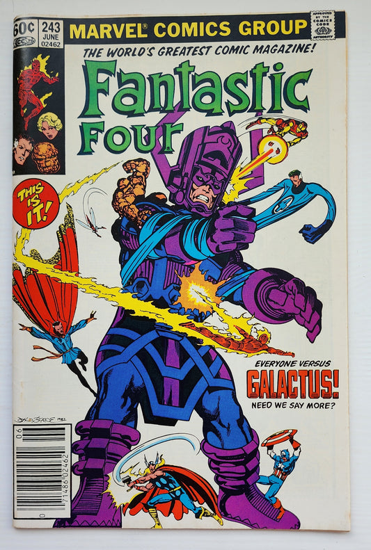 FANTASTIC FOUR #243 1982 GALACTUS NEWSSTAND Fantastic Four MARVEL COMICS