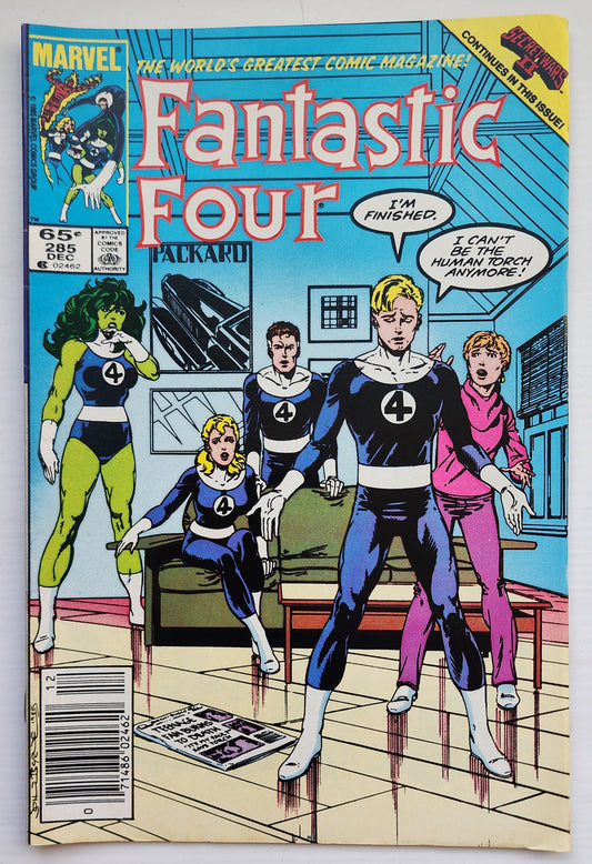 FANTASTIC FOUR #285 1986 NEWSSTAND Fantastic Four MARVEL COMICS