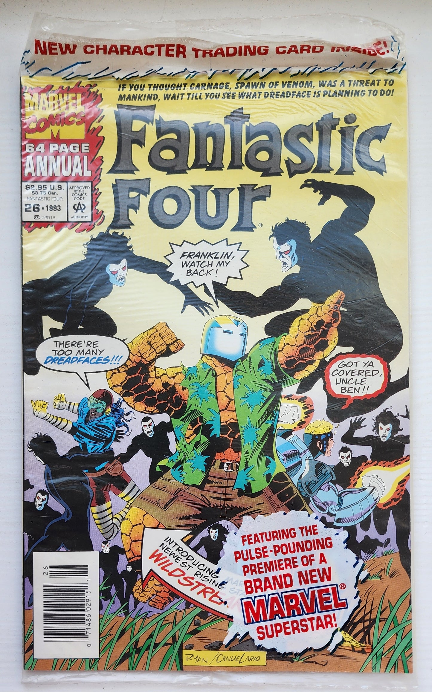 FANTASTIC FOUR ANNUAL #26 1993 NEWSSTAND OPEN POLYBAGGED WITH CARD Fantastic Four MARVEL COMICS