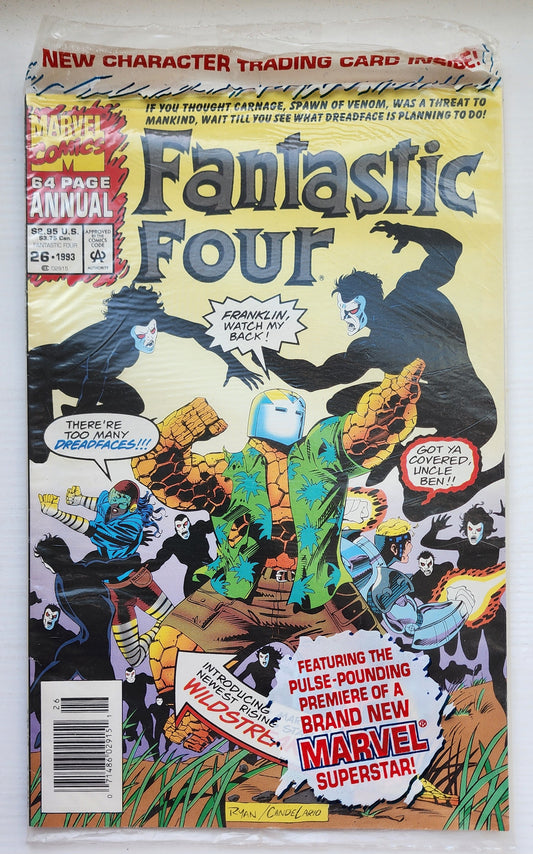 FANTASTIC FOUR ANNUAL #26 1993 NEWSSTAND OPEN POLYBAGGED WITH CARD Fantastic Four MARVEL COMICS