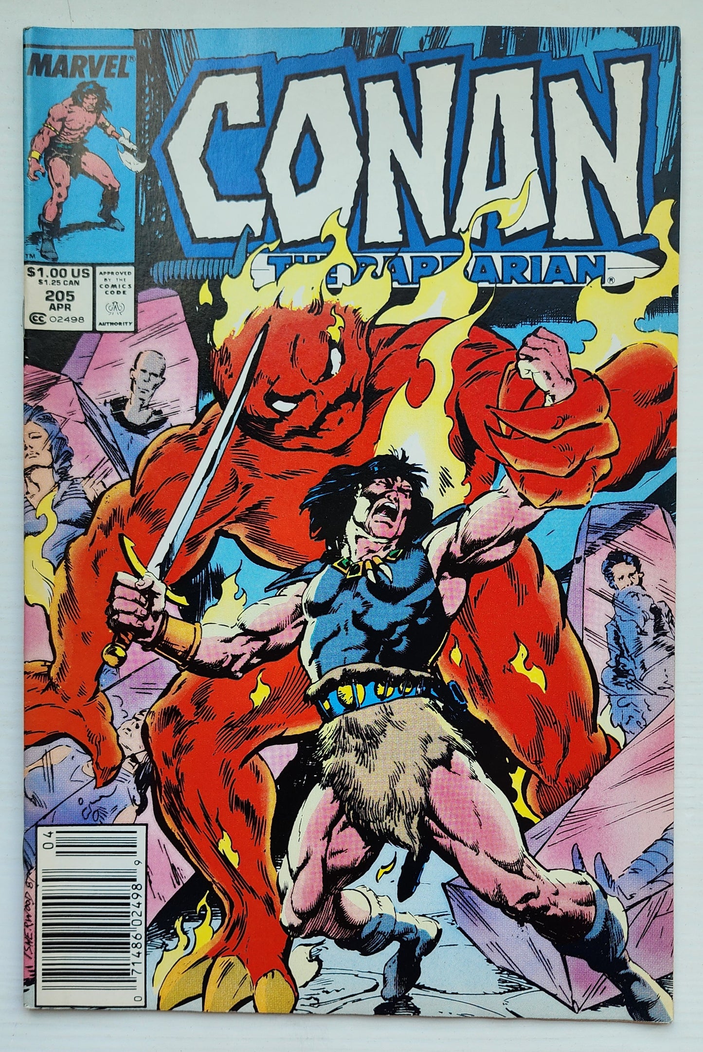 CONAN THE BARBARIAN #205 1988 NEWSSTAND Conan MARVEL COMICS